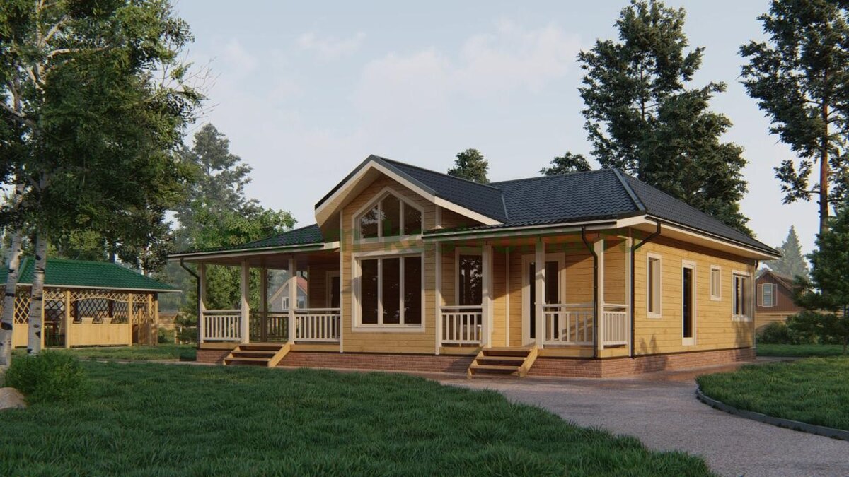 Проект дома из бруса "Курьяново" ДБ-167 от компании ЭкоДом-Кострома