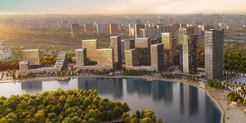 Графика на воде. Визуализация жилого комплекса