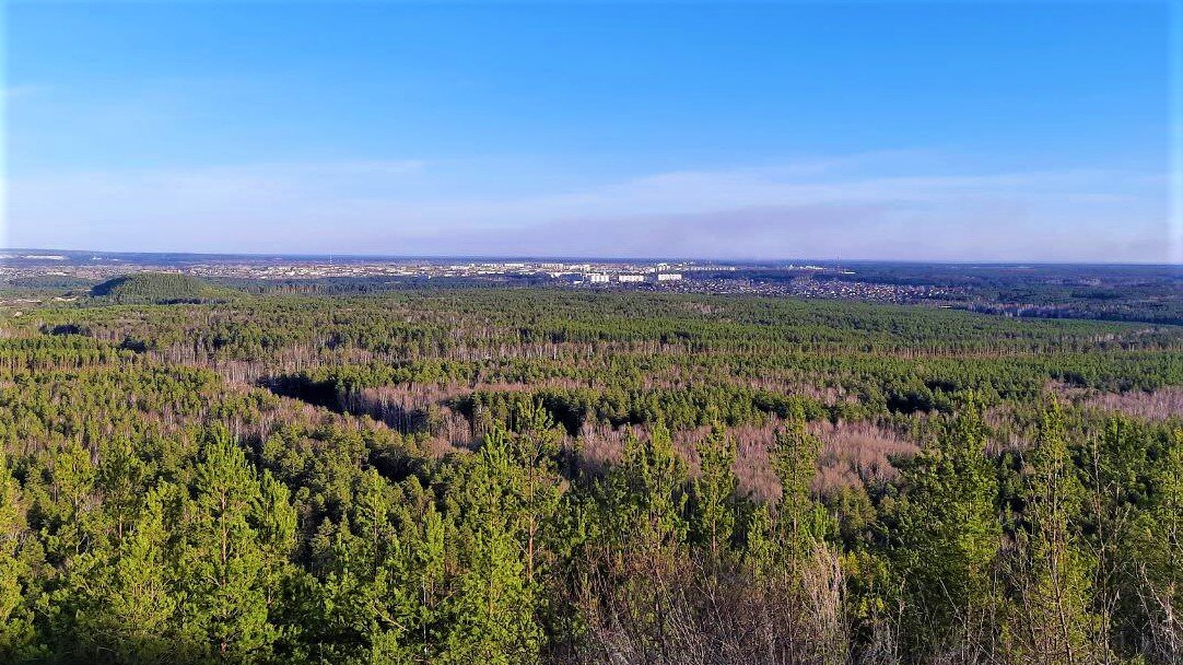 Мой Асбест с самой высокой точки (вдали). Фото автора.