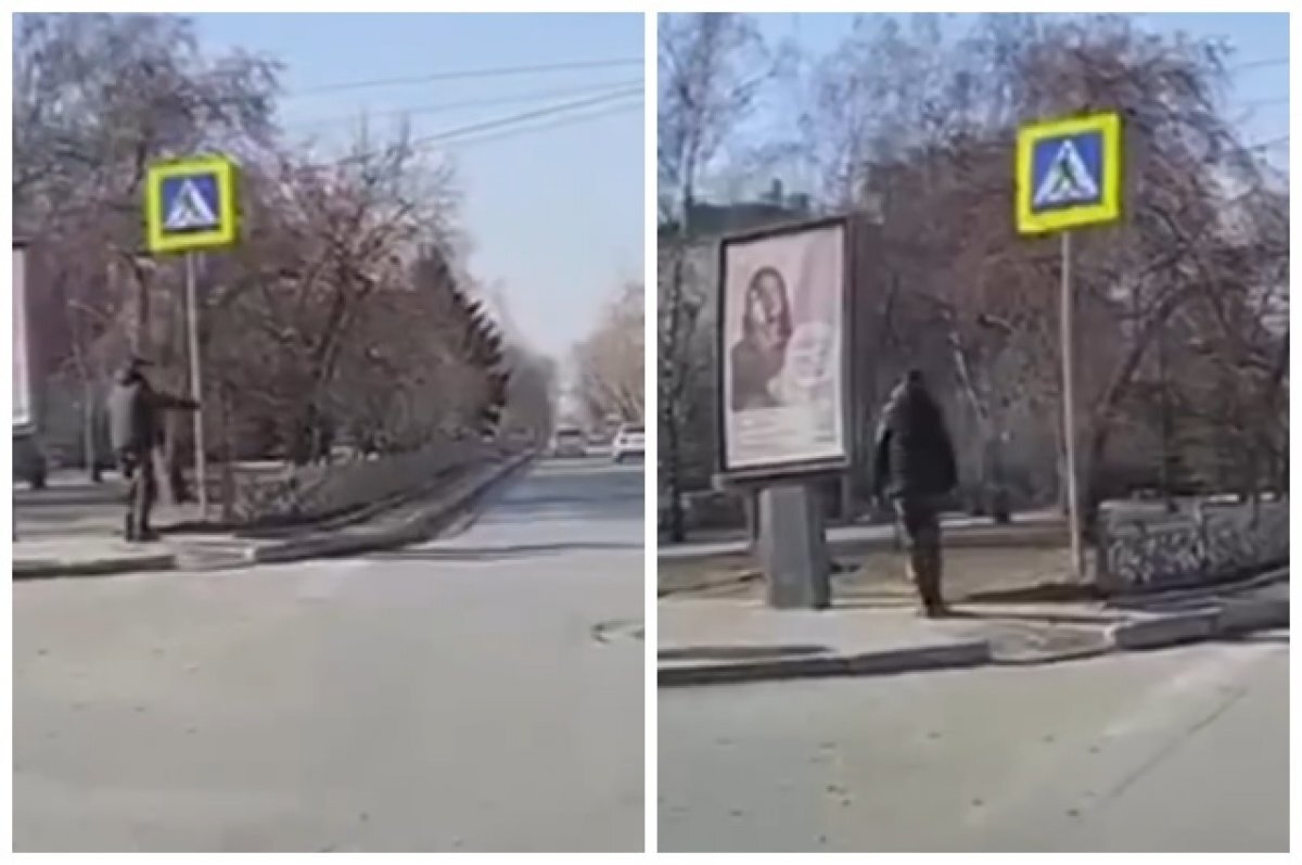    В Новосибирске мужчина выкинул мусор на проезжую часть во время субботника