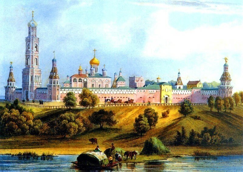 Л. Бишбуа. Симонов монастырь, 1846. Из акварельного альбома "Виды Москвы"