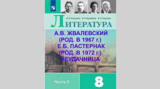 А.В. ЖВАЛЕВСКИЙ (РОД. В 1967 г.) Е.Б. ПАСТЕРНАК (РОД. В 1972 г.) НЕУДАЧНИЦА, ЛИТЕРАТУРА 8 КЛАСС, АУДИОУЧЕБНИК, ОБРАЗОВАНИЕ В РОССИИ