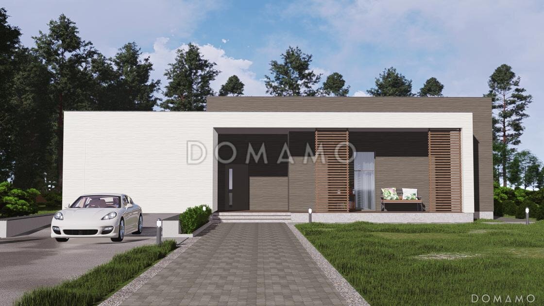 Проект D5281 — одноэтажный дом с большим гаражом