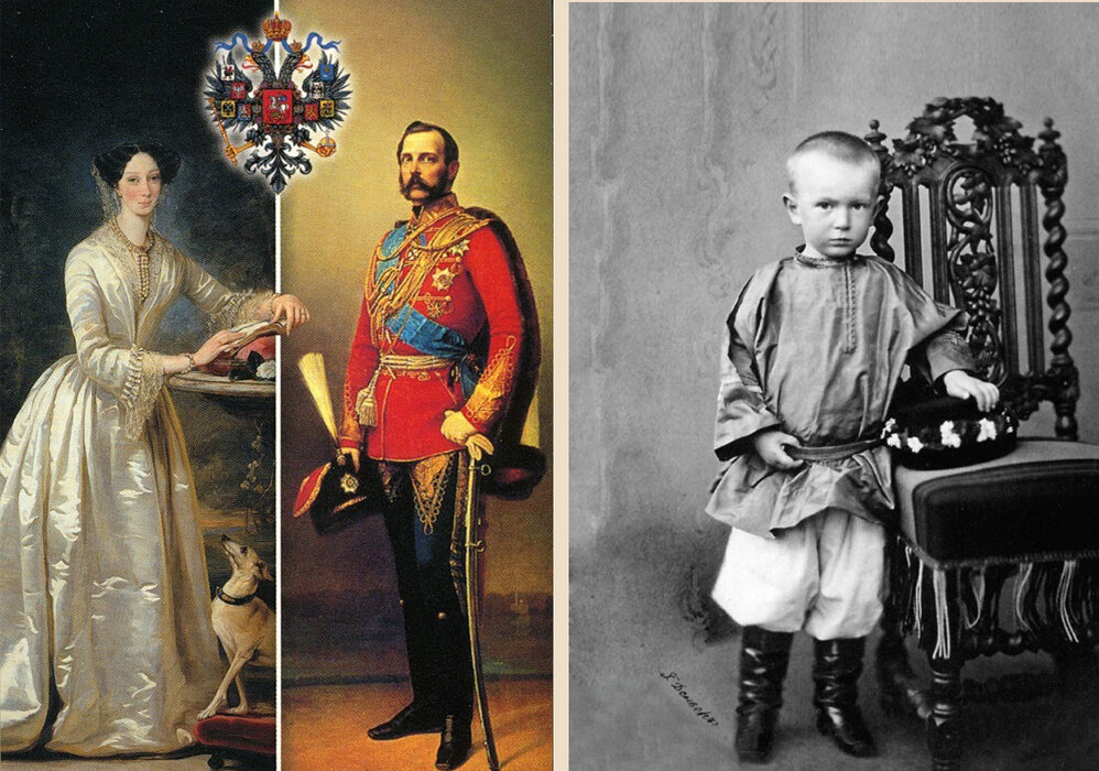 Император Александр II и императрица Мария Александровна; Великий князь Сергей Александрович в детстве