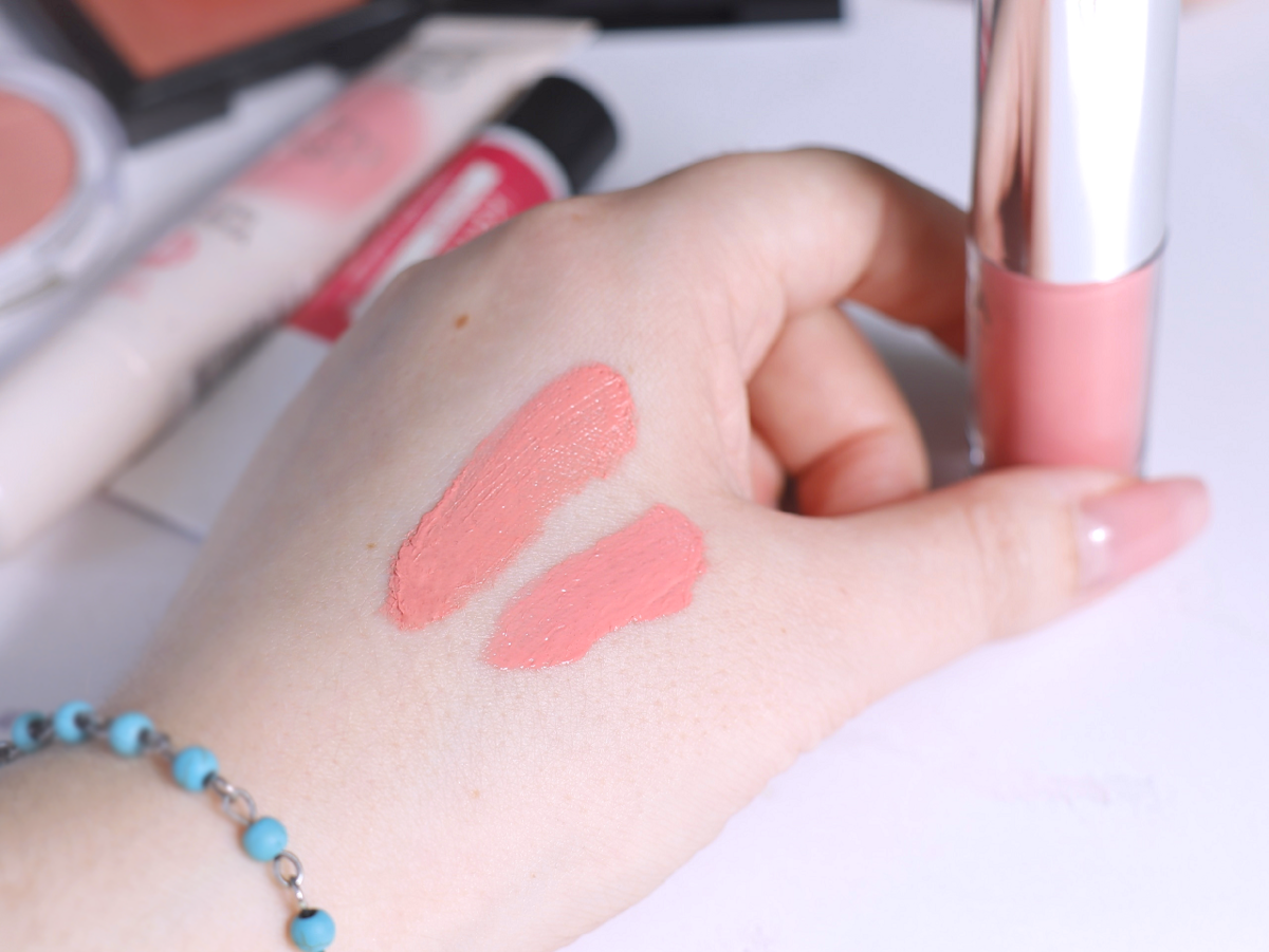 Самые освежающие оттенки. Сверху свотч LAB colour (белорусские, оттенок 02), снизу — Juicy Delight (Аравия, оттенок 02)