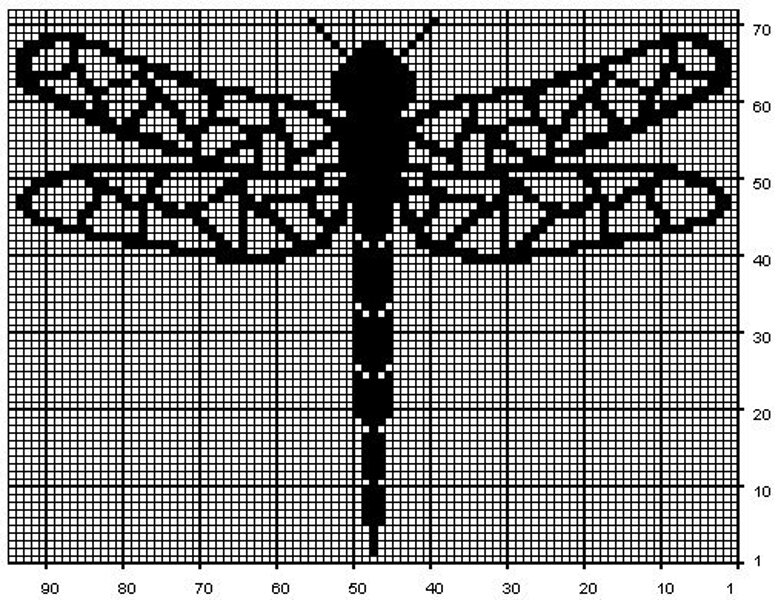 Узор крючком стрекоза схема