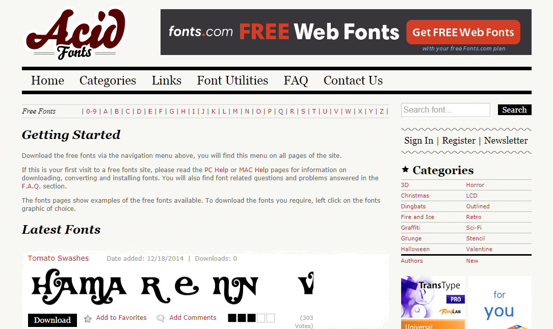 Fonts websites