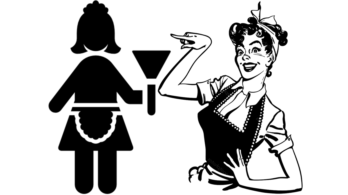 Домработница. Логотип персональной домработницы. Домработница черно белые картинки.