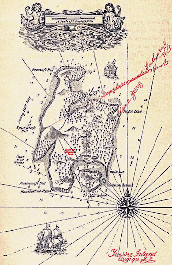 Карта Острова сокровищ из романа