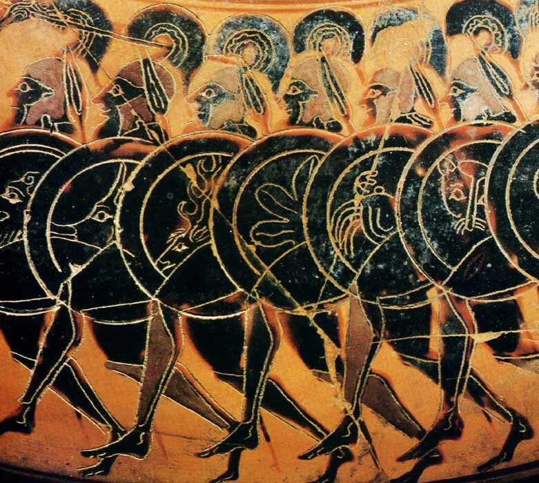Спартанцы. Изображение на вазе
