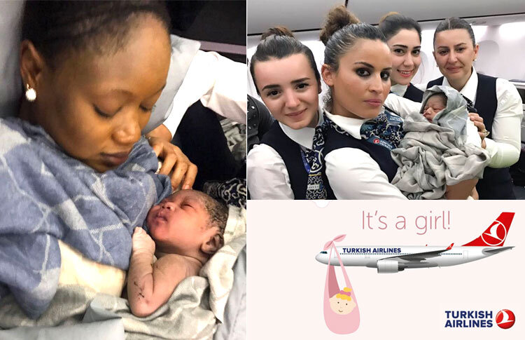 Ребенок родившийся в самолете получает гражданство. Turkish Airlines Baby Basket.