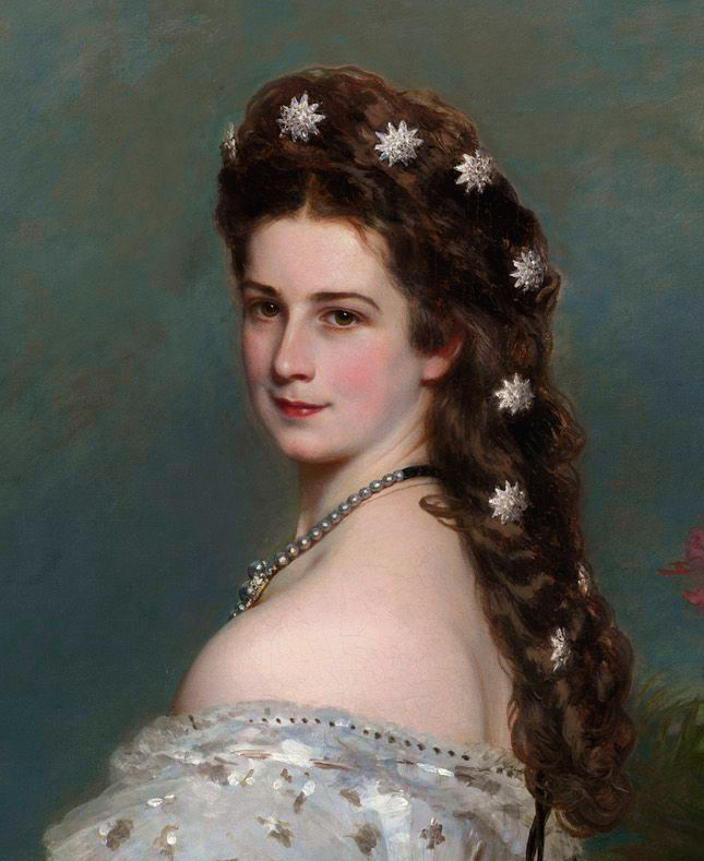 Императрица Елизавета, Франц Ксавер Винтерхальтер, 1865. Из коллекции Хофбурга. Деталь.