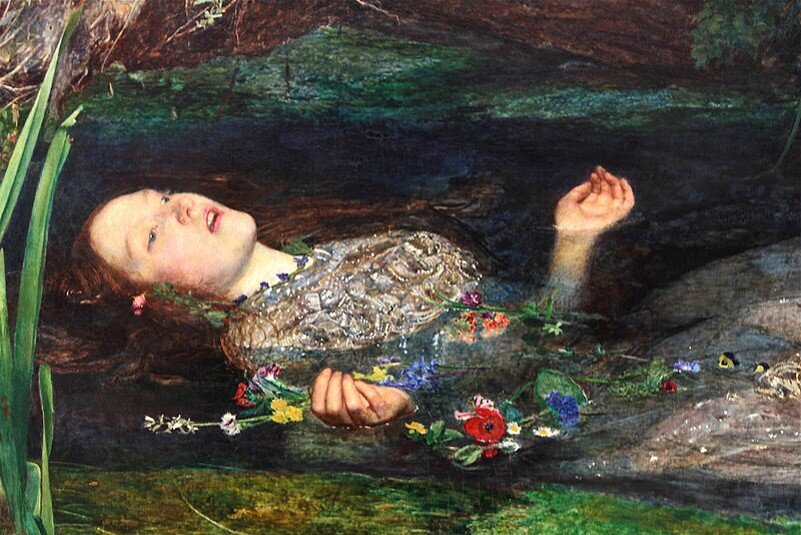 Д.Э.Милле. "Офелия". Фрагмент. 1851—1852. Галерея Тейт, Лондон. Фото из свободных интернет-источников