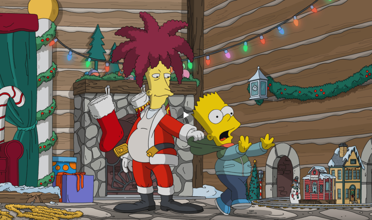 симпсоны кристмас. симпсоны новогоднее чудо. дженни симпсон christmas. симпсоны семья сайдшоу боба. симпсоны елка.