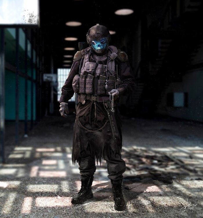 Концепт-арт группировки "Грех" в Сталкер, которая была вырезана.