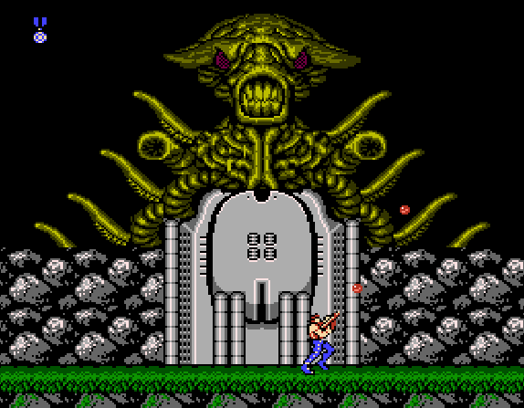 Босс 3 уровня «Gromaides» в игре «Contra» на NES/Денди