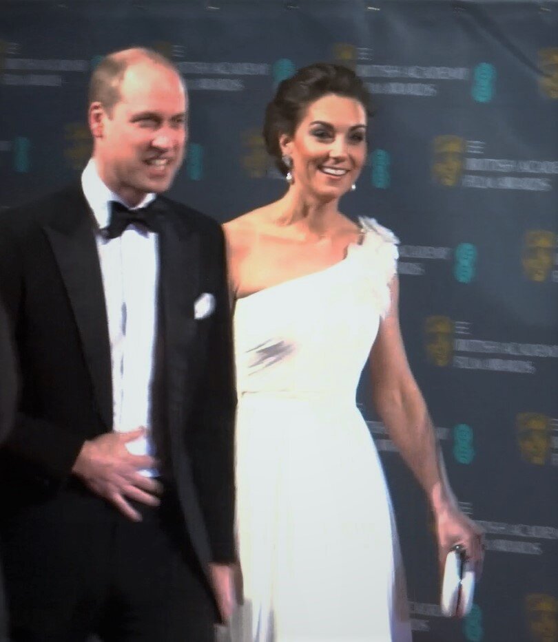 © Видеокадр - прибытие герцогов Кембриджских на церемонию награждения БАФТА 2019.