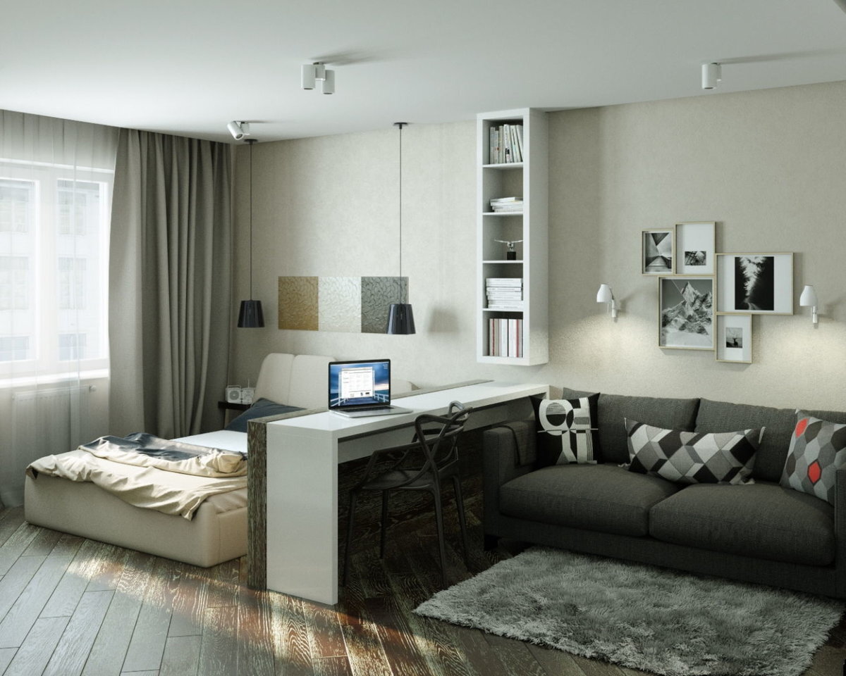 Фотографии дизайна интерьера однокомнатной квартиры