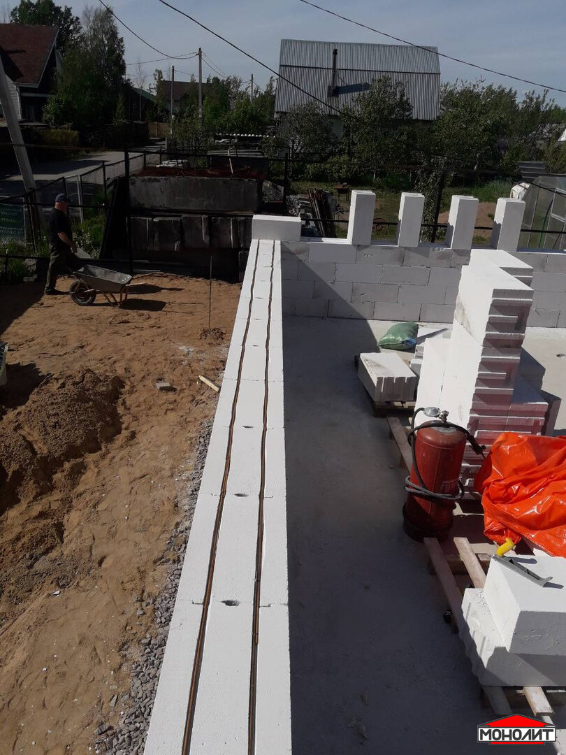 Горизонтальное армирование стены из газобетонных блоков