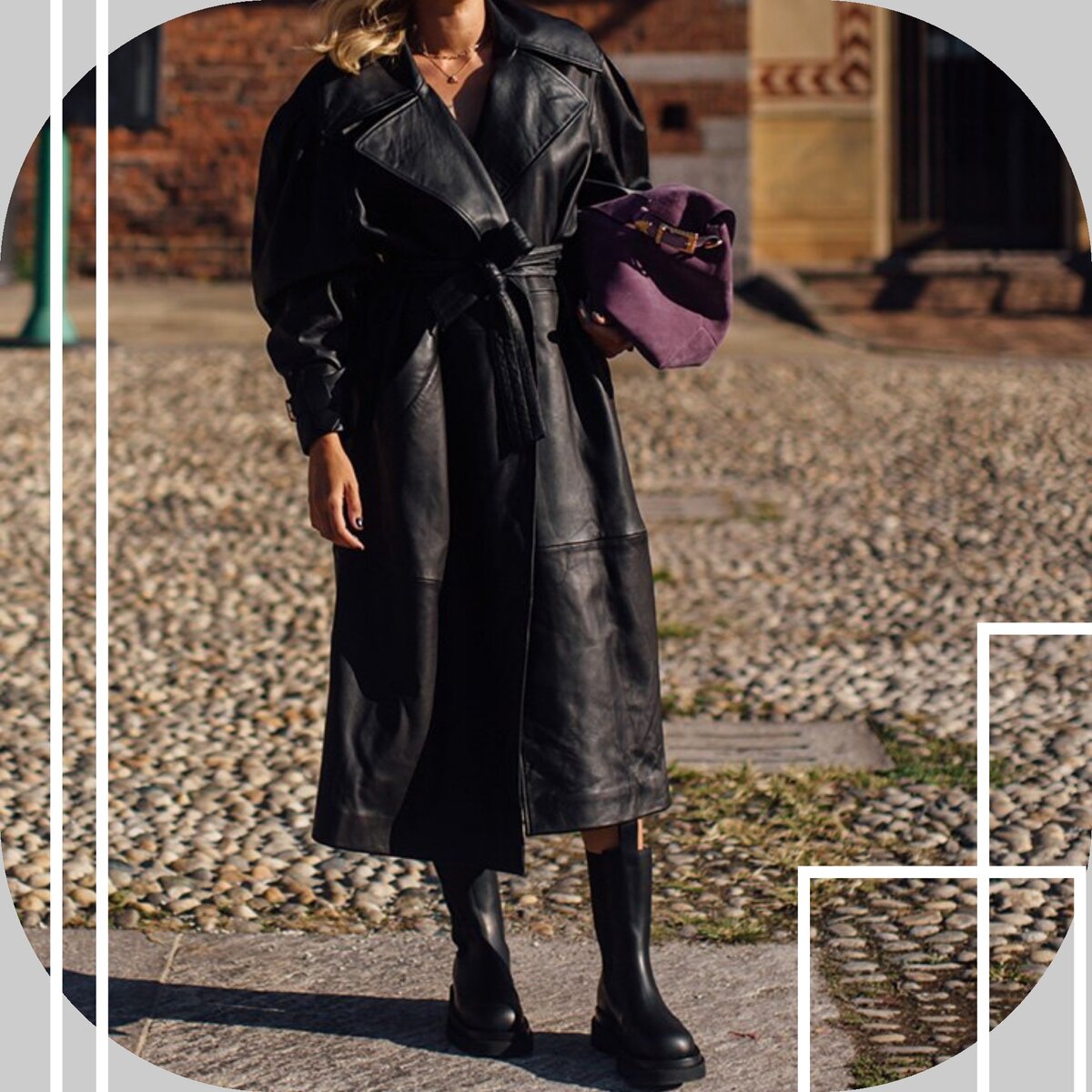 Плащ из экокожи