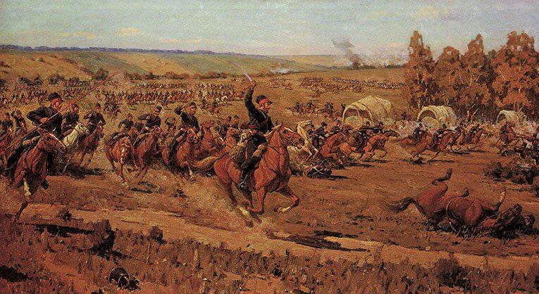 Зелихман С. Рейд казаков Платова в тыл наполеоновской армии (картина 1959 года). Источник: https://regnum.ru/pictures.