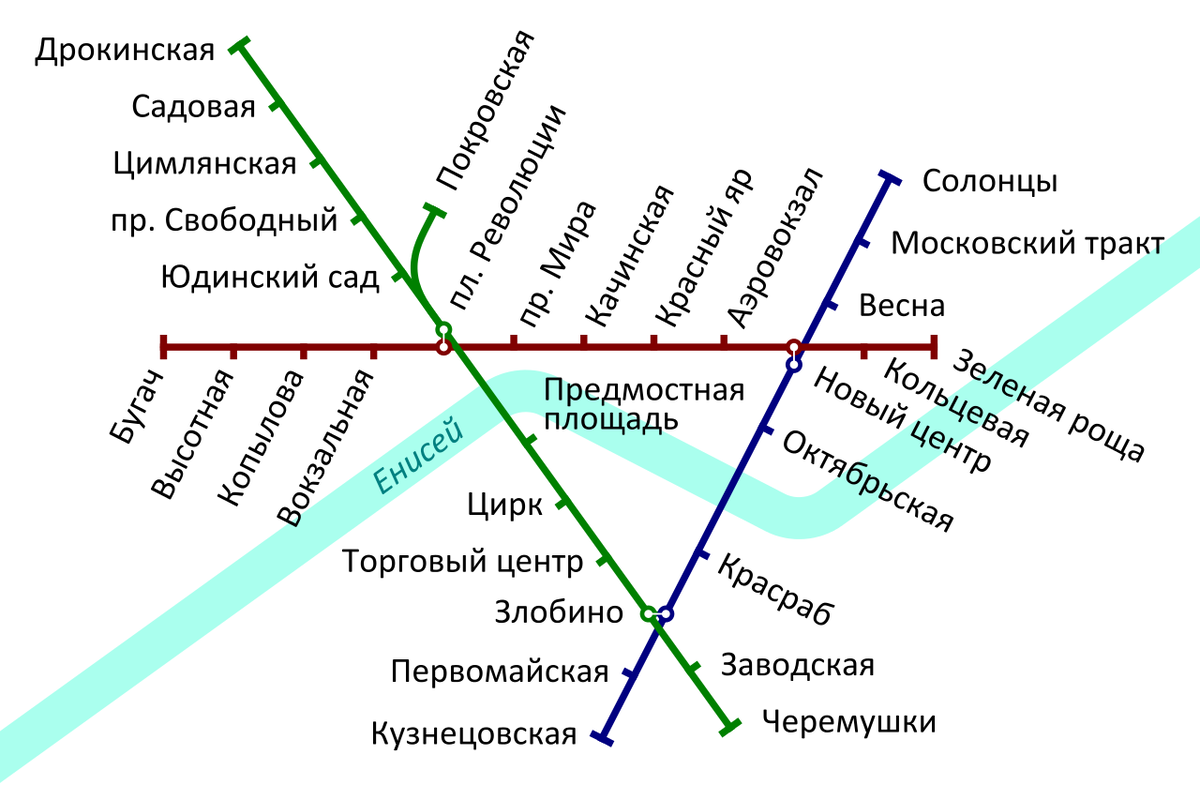 Схема метро Красноярска.