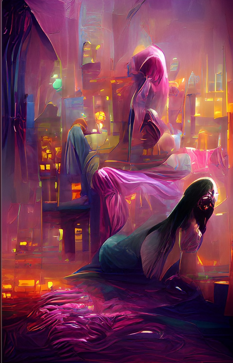 Человек и Эго. Изображение сделанно с помощью приложения wombo.art