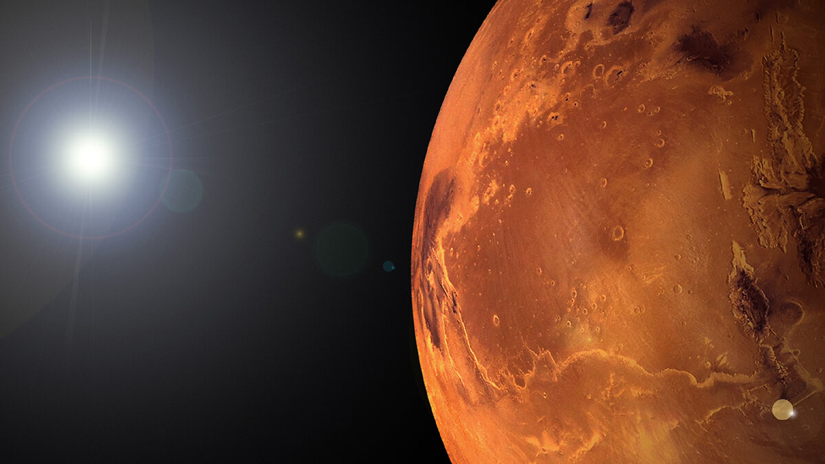 Марс в представлении художника. Источник: Яндекс-картинки