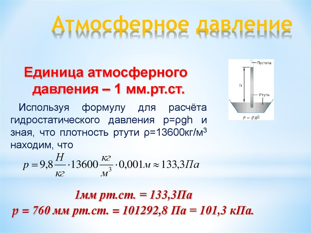 Атмосферное давление физика 7 класс презентация