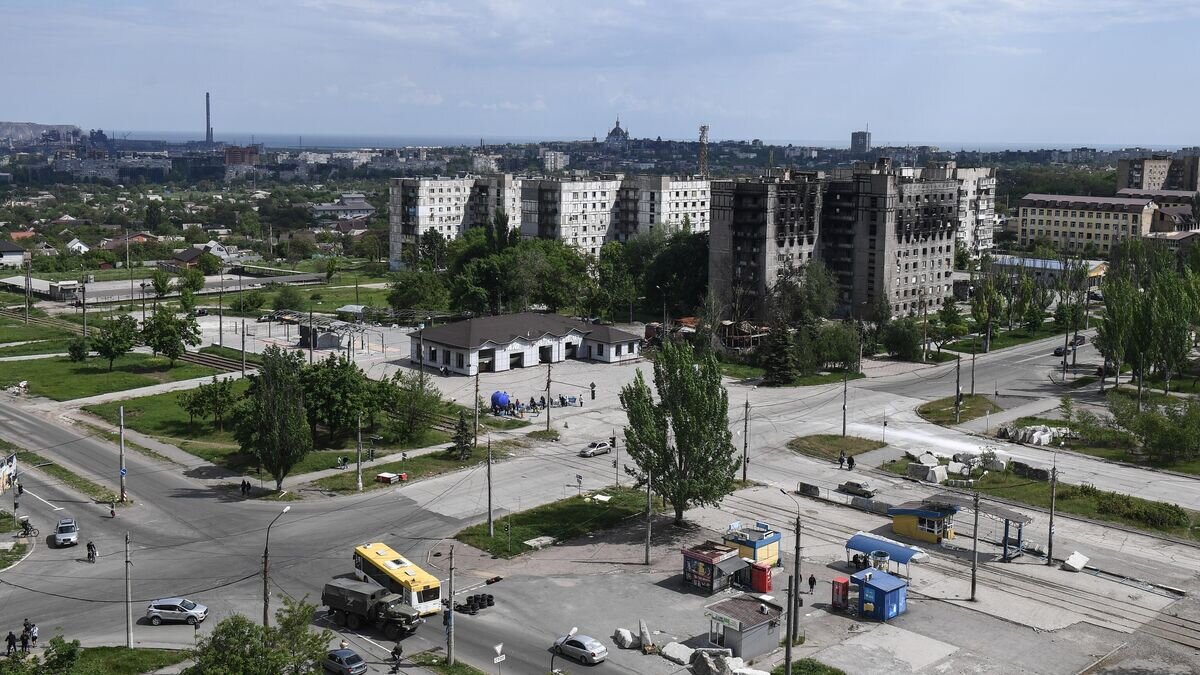    Вид на одну из улиц в Мариуполе© РИА Новости / Константин Михальчевский