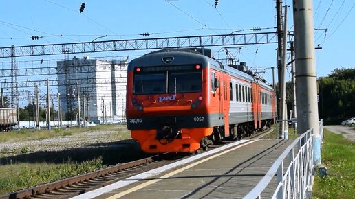 Электропоезд ЭД9Э-0057. Покатушки от Повалихи до Зудилово+отправление.