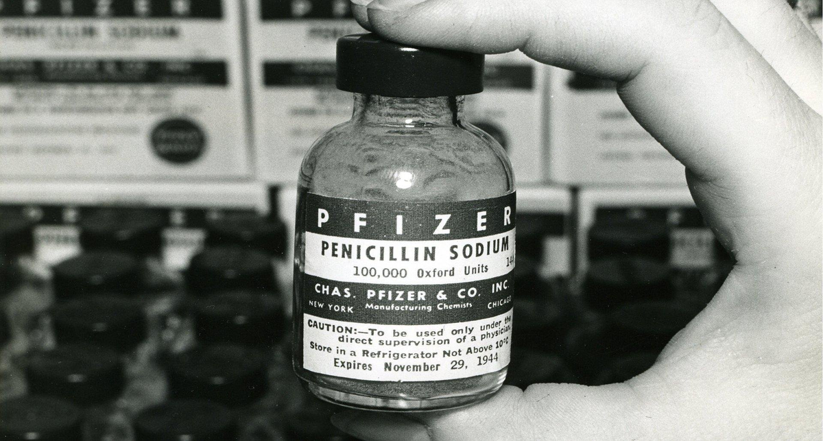 Пенициллин от компании Pfizer, 1944 года производства 