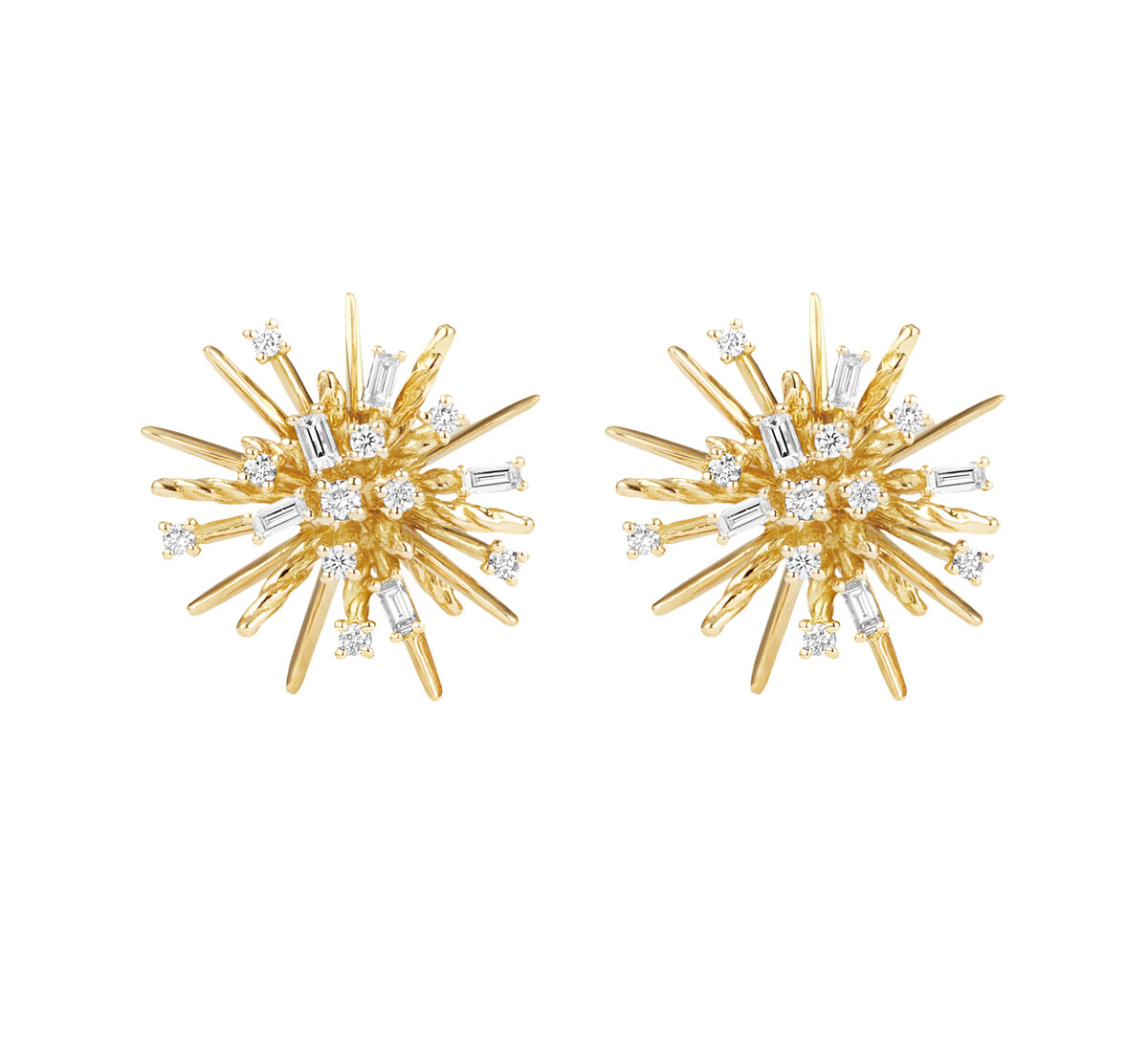 Серьги David Yurman Supernova из желтого золота с бриллиантами
