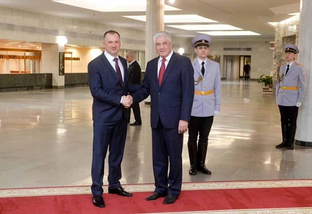 Главы МВД России и Беларуси Владимир Колокольцев и Иван Кубраков