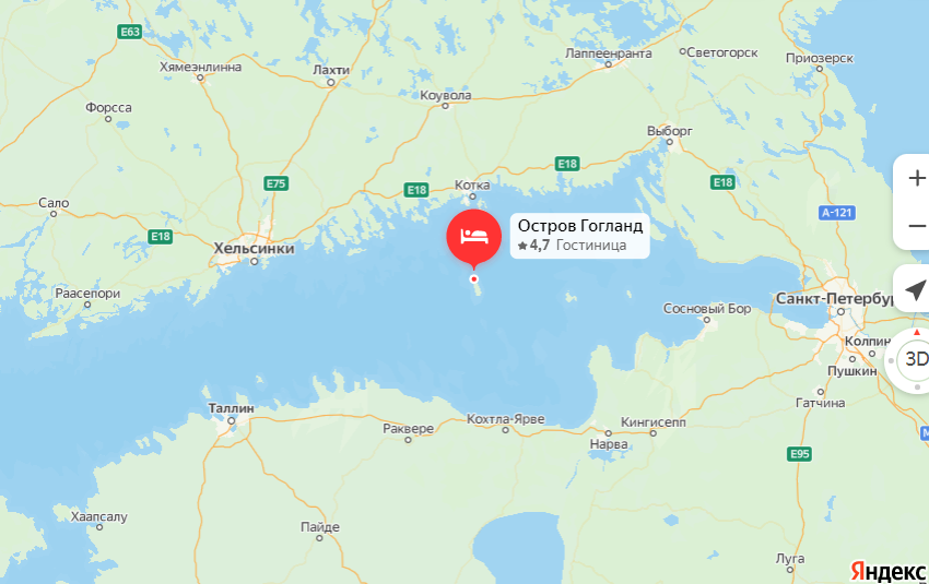 Остров Гогланд (фото Яндекс Карты)