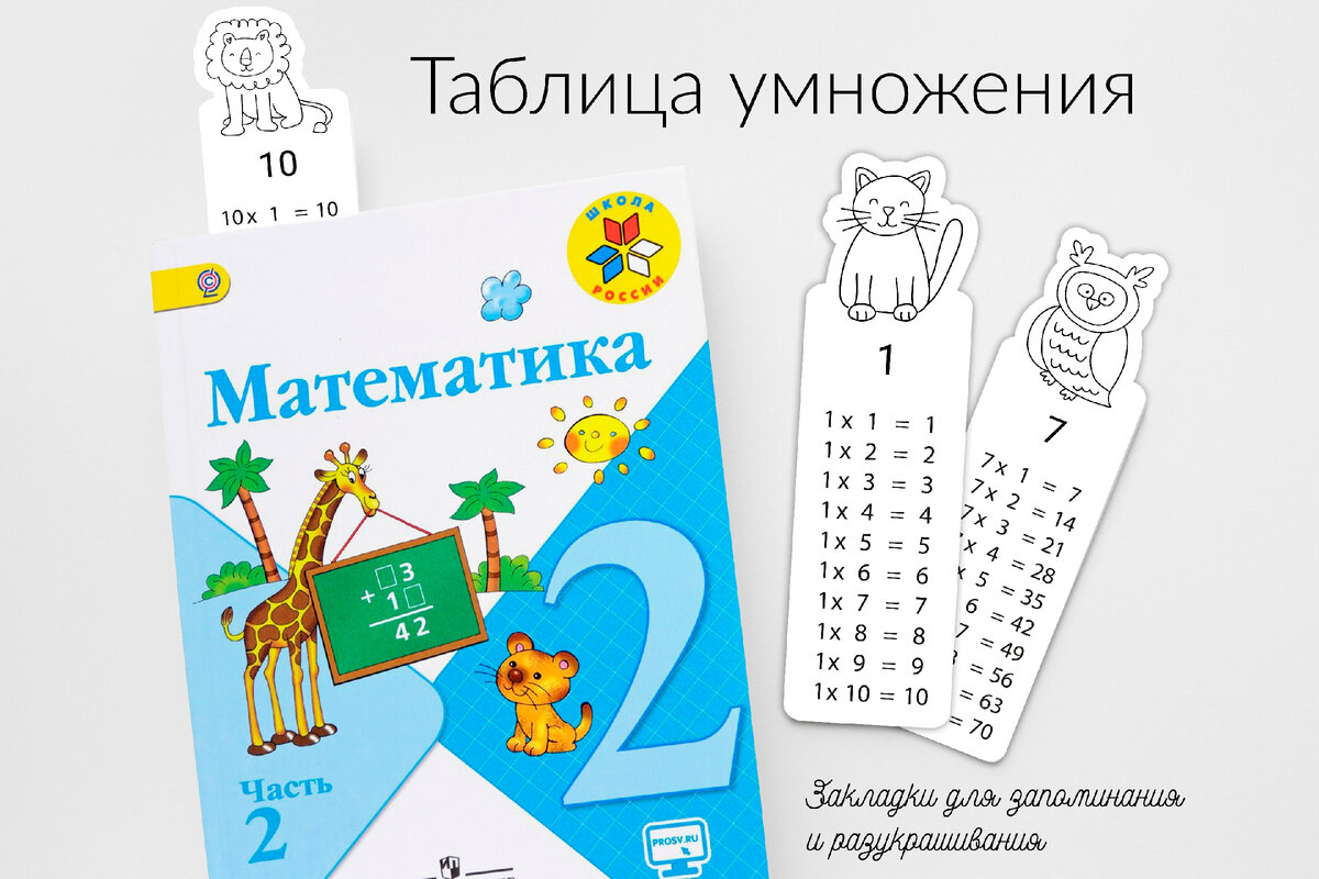 Учим таблицу умножения с помощью закладок. Милые животные помогут ...