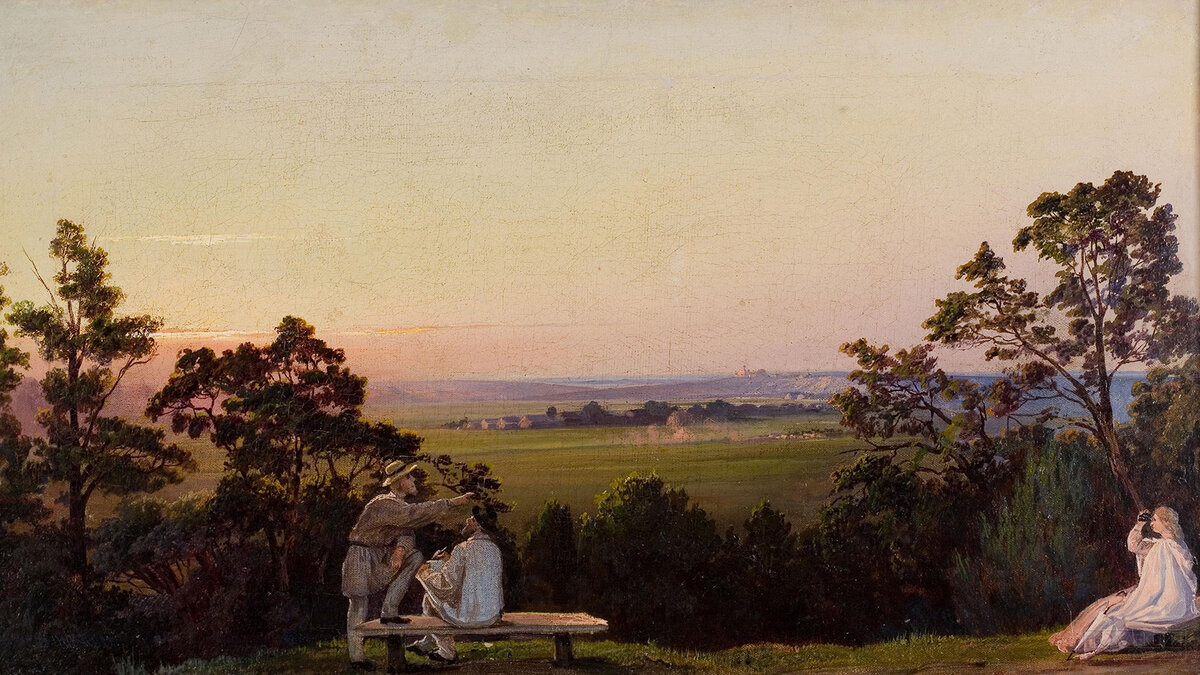 Василий Пукирев. Вид имения Давыдково на Москве-реке 