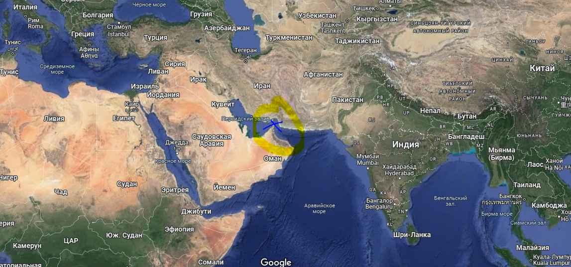 Ормузский пролив карта