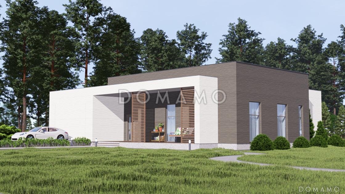 Проект D5281 — одноэтажный дом с большим гаражом