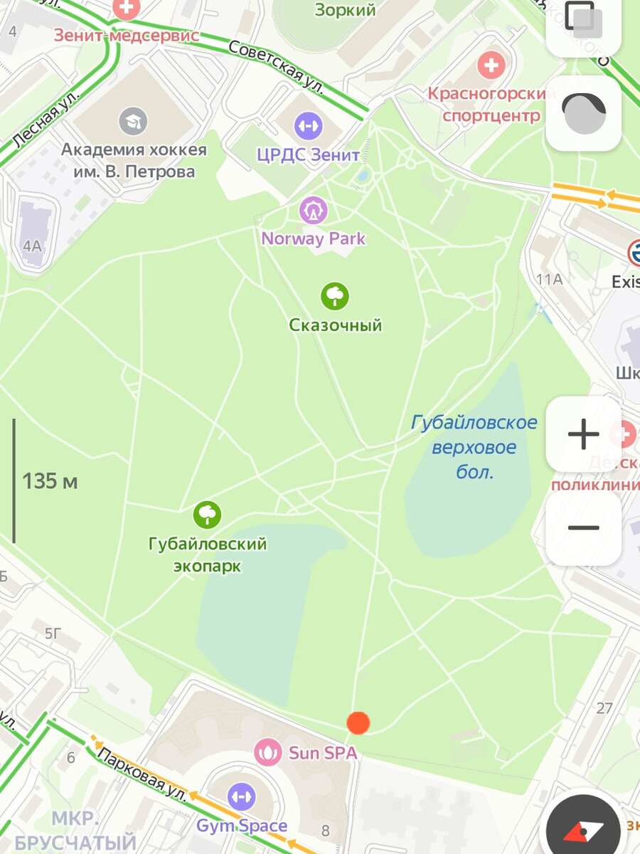 Красной точкой я обозначила где мы заходили