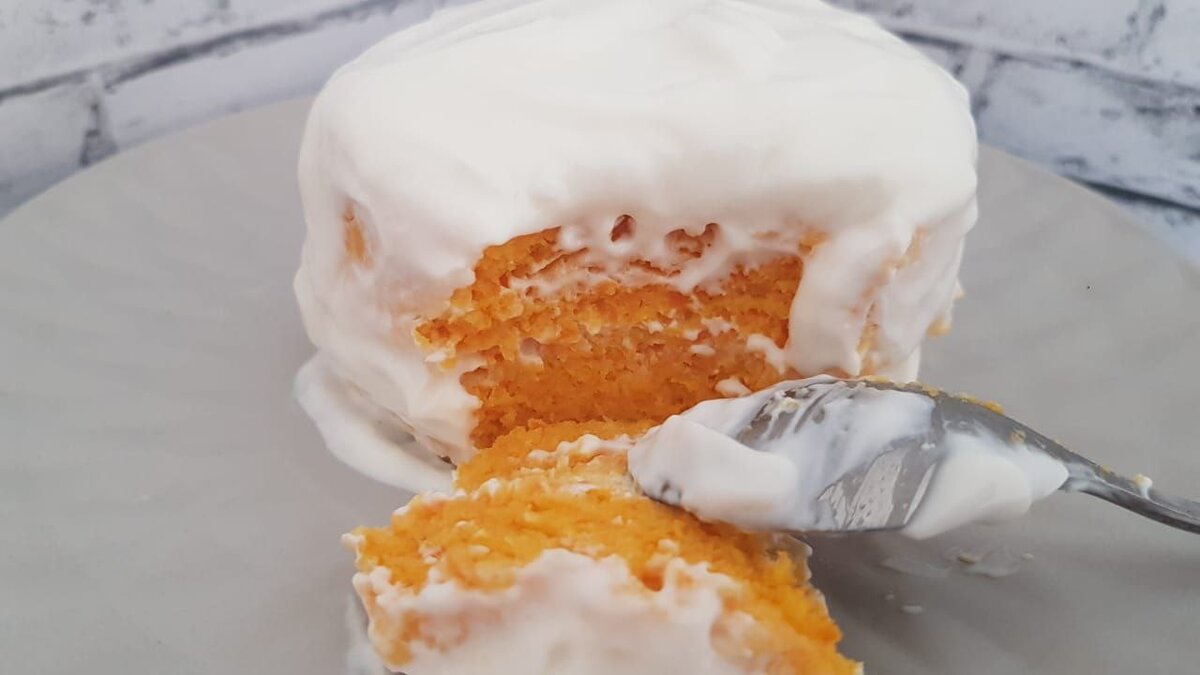 Морковное пирожное в микроволновке 