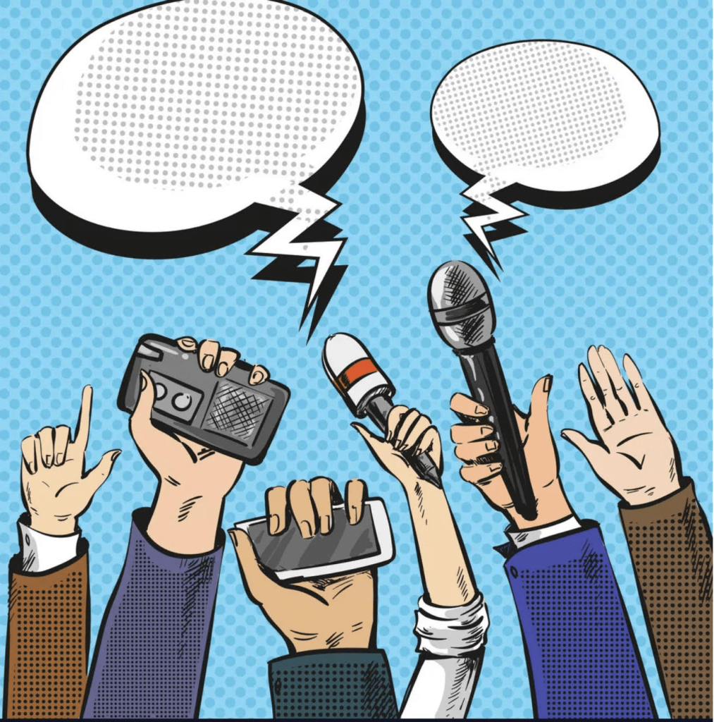Источник: https://www.vectorstock.com/royalty-free-vector/pop-art-of-reporters-hands-vector-14116576