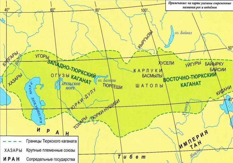 Тюрки-нушиби на карте Тюркского каганата