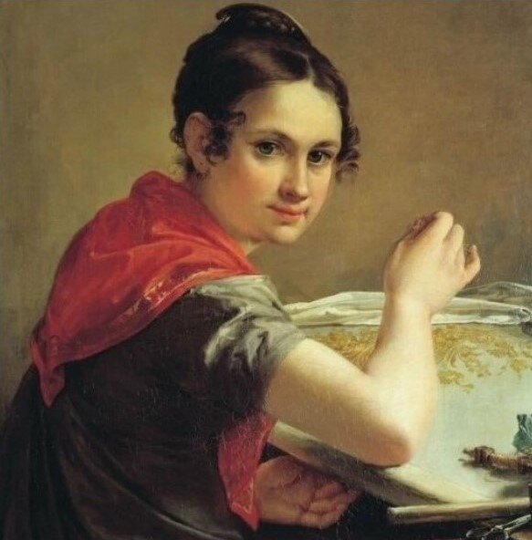В.А.Тропинин. Золотошвейка. 1826
