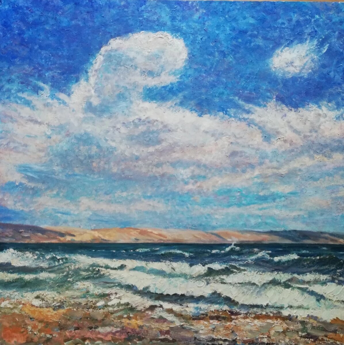 Кап Ферре, вид на Дюн дю Пила. Канторович Мария, холст, масло.  2013 г