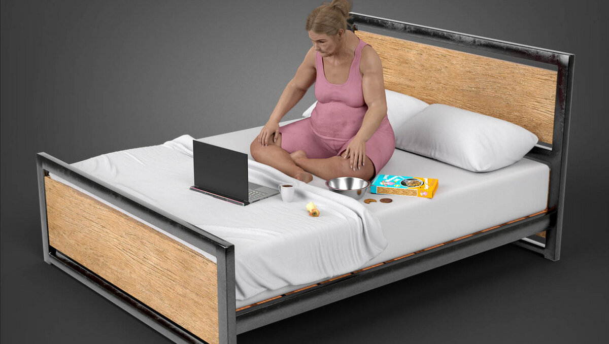     Типичный удаленщик будущего — это женщина средних лет с деформированным позвоночником, лишним весом, варикозными ногами, скрюченными пальцами рук и недобрым взглядом. Такой ее сделало использование технологий, отсутствие нормальных условий труда и нехватка общения.