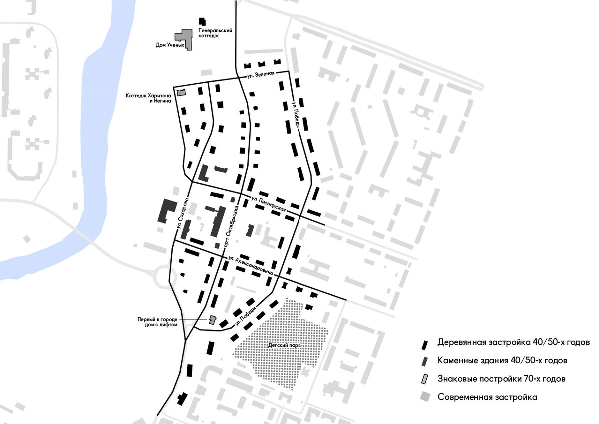 Схема планировки поселка ИТР