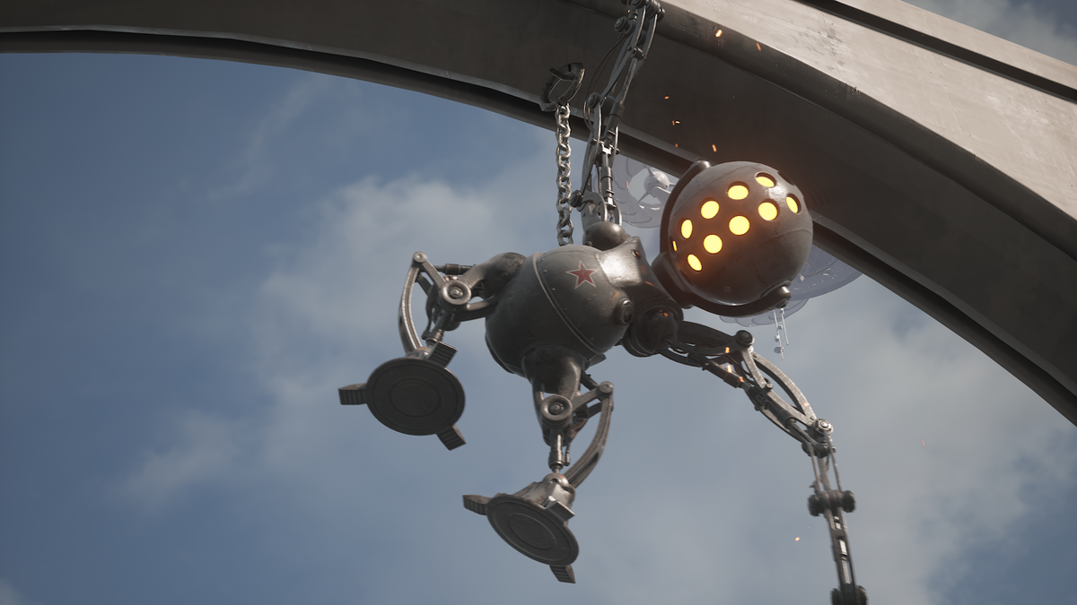 Робот "Беляш" один из мини-боссов игры.