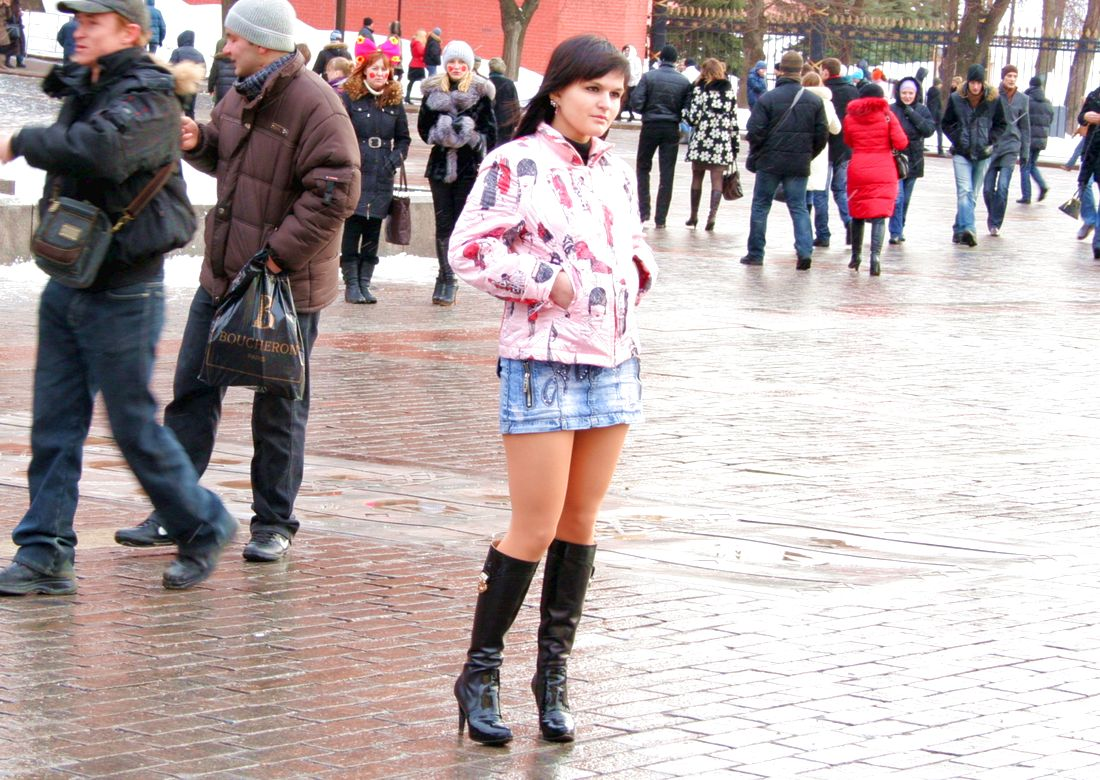 Women's Red Cable Sweater, Teal Skater Skirt, Dark Brown Leather Knee High Boots