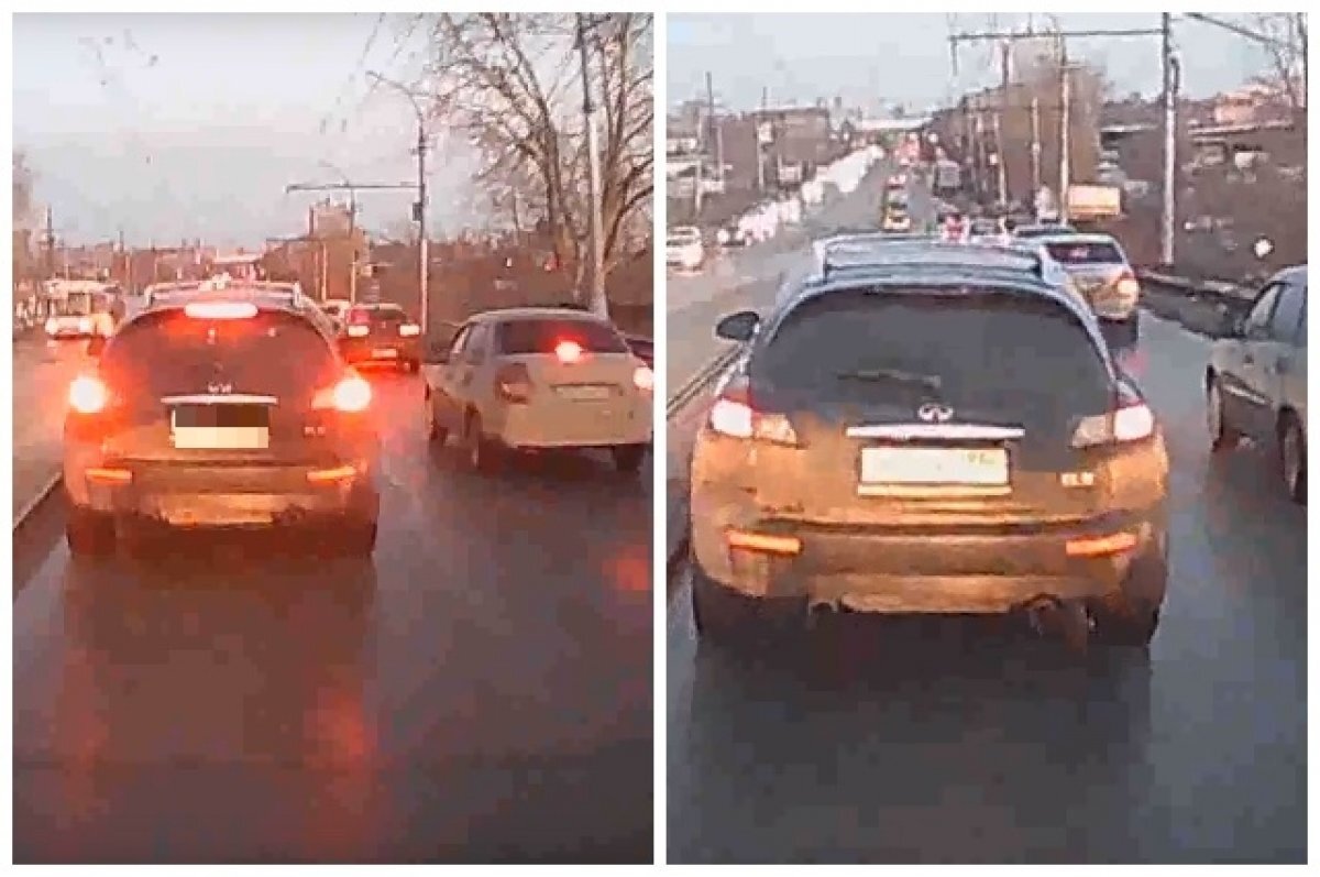    В Новосибирске Infiniti не пропустил скорую, ехавшую к месту ДТП с детьми